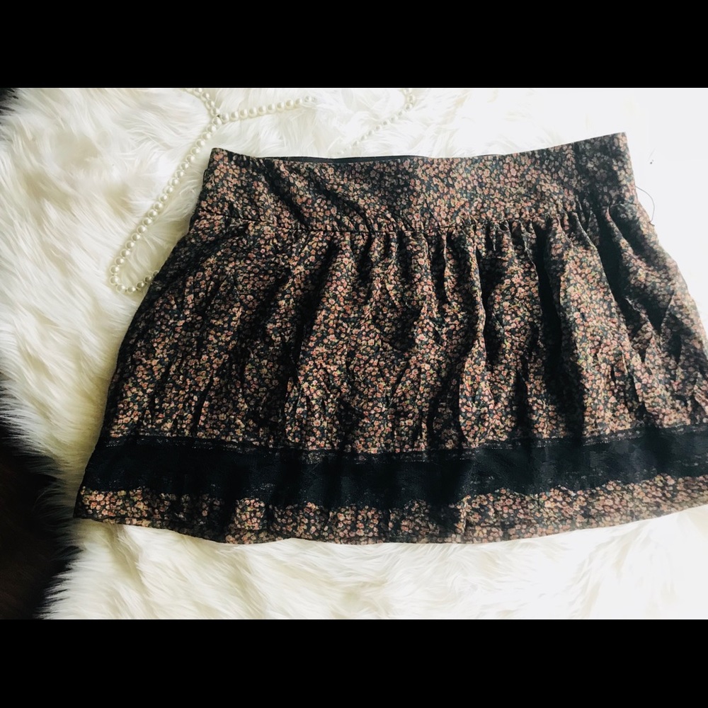 Mini Fall Lace/Cotton Skirt